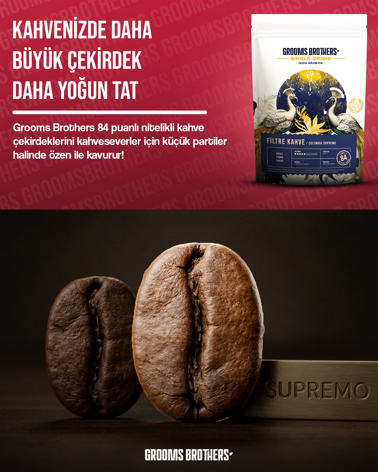 Colombia Nitelikli Filtre Kahve 1 KG / Supremo (Kiraz, Fındık, Kakao)