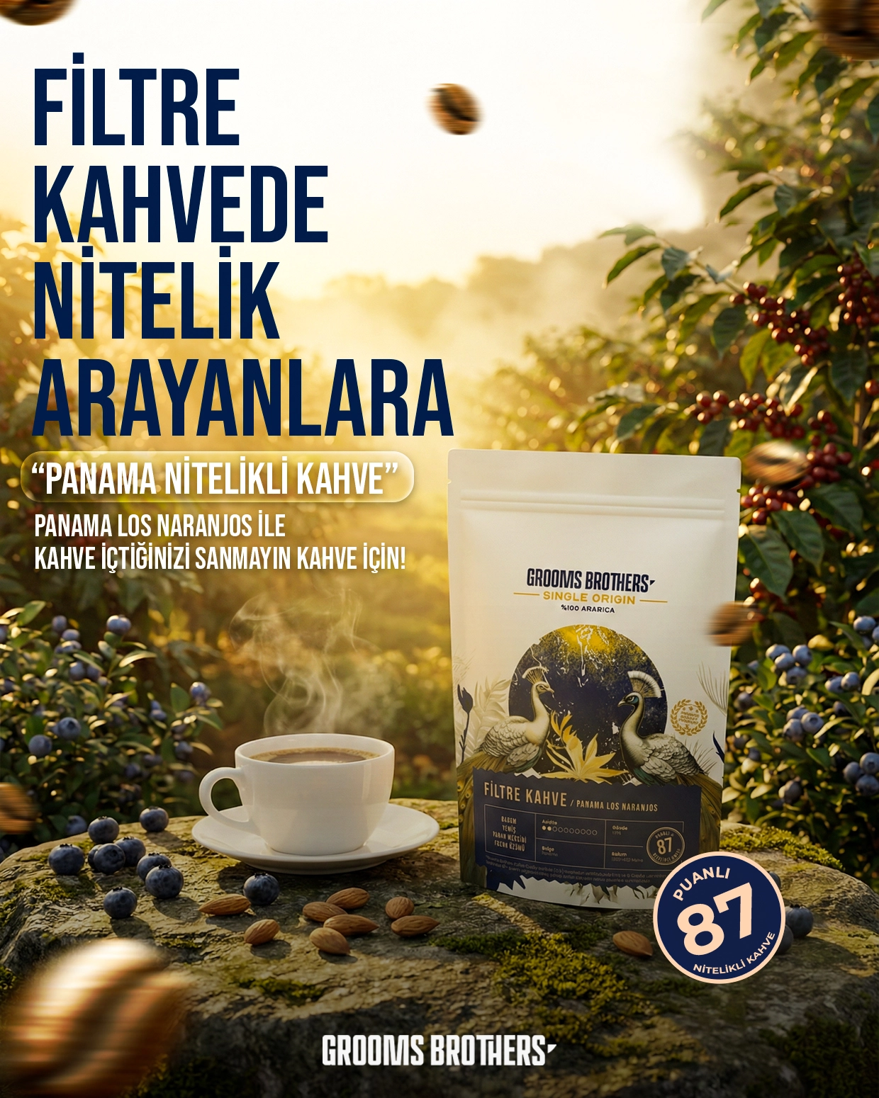 Panama Nitelikli Filtre Kahve 1 KG / Los Naranjos (Badem, Yaban Mersini, Frenk Üzümü)