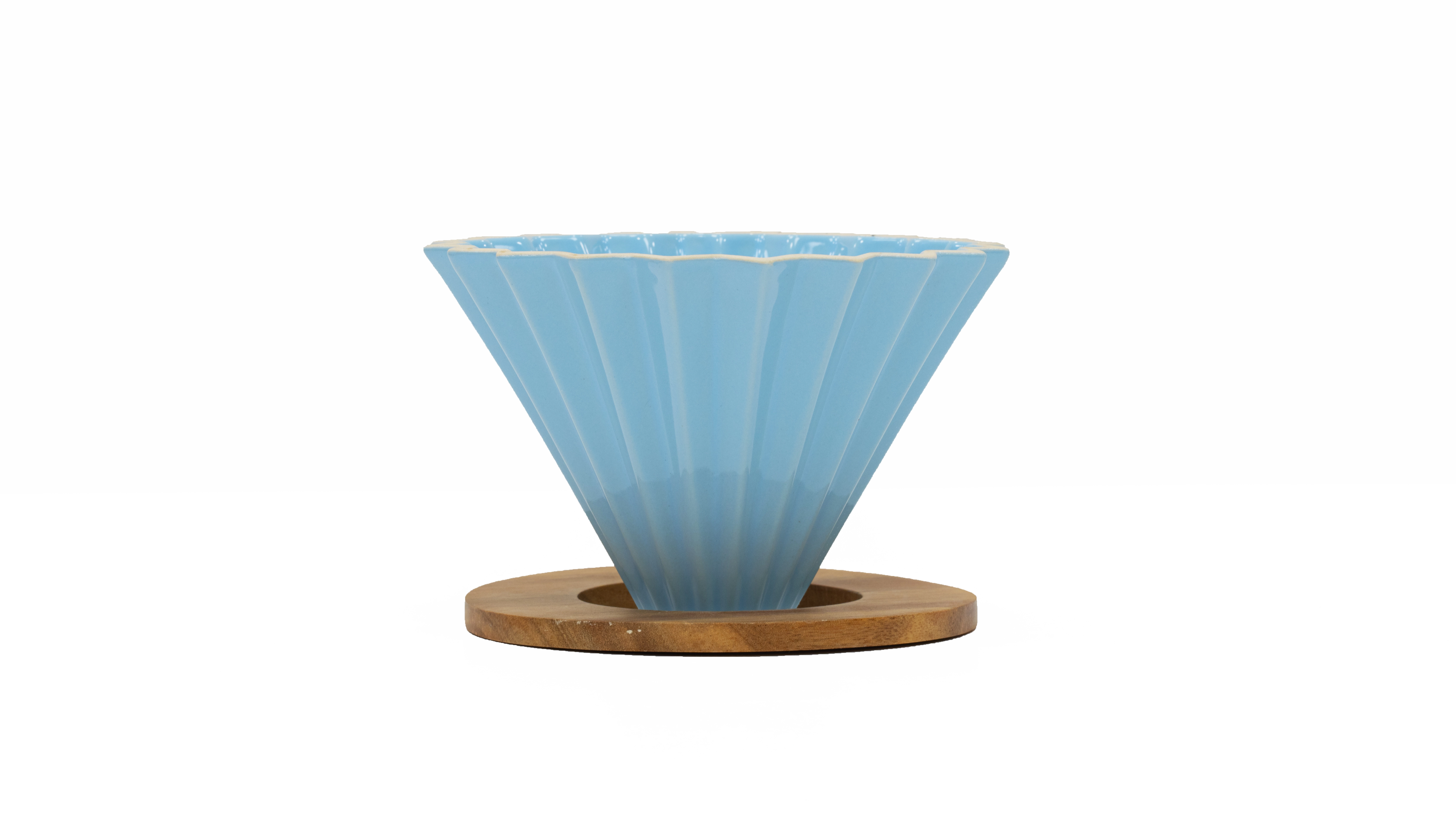 Ahşap Standlı Turkuaz Seramik Dripper