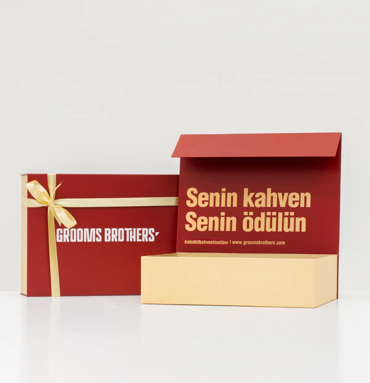 Grooms Brothers bordo özel hediye kutusu